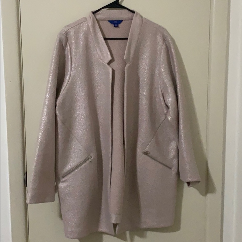 Apt 9 wool blend pink metallic jacket